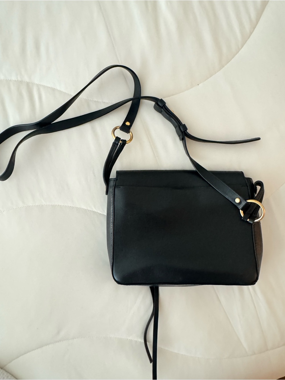 Tory Burch Black Leather Miller Circle Logo Crossbody with Gold Trim - Picture 8 of 13